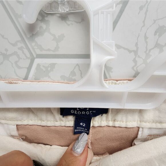 Nwt George Men's Flat Front Dust Pink Shorts, 9” Inseam, Size 42 - Picture 9 of 9